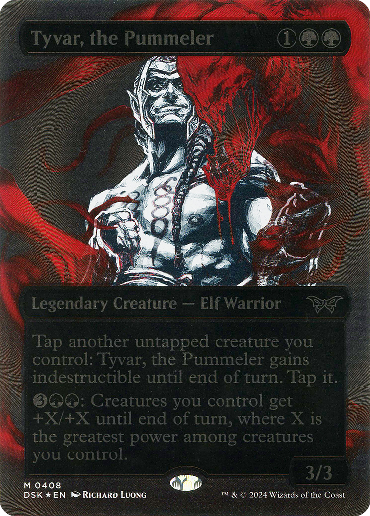 Tyvar, the Pummeler (DSK-408) - Duskmourn: House of Horror: (Showcase) (Borderless) Foil - Premium MTG Single from Wizards of the Coast - Just $22.66! Shop now at Game Crave Tournament Store