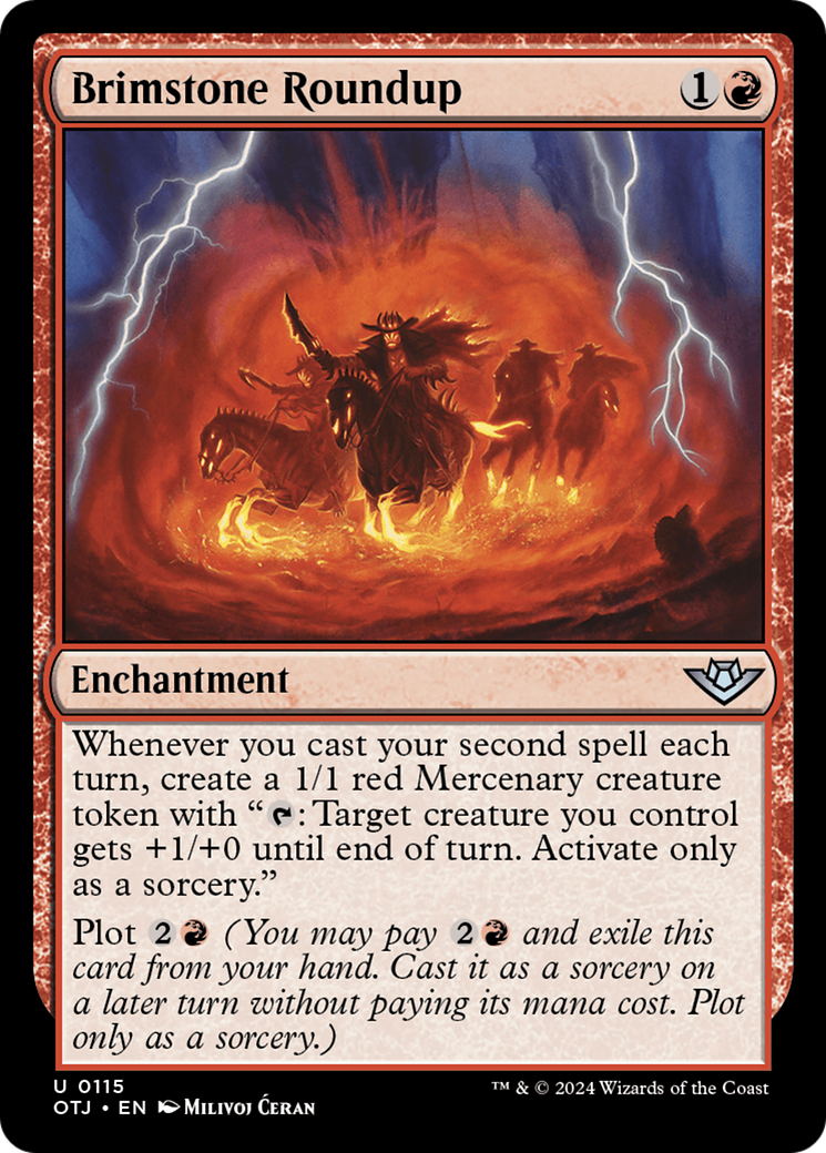 Brimstone Roundup (OTJ-115) - Outlaws of Thunder Junction Foil - Premium MTG Single from Wizards of the Coast - Just $0.25! Shop now at Game Crave Tournament Store