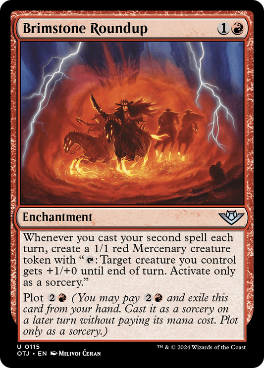 Brimstone Roundup (OTJ-115) - Outlaws of Thunder Junction - Premium MTG Single from Wizards of the Coast - Just $0.25! Shop now at Game Crave Tournament Store