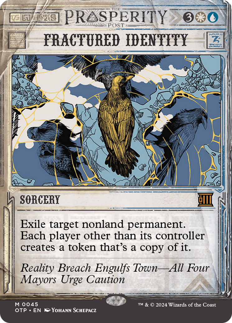 Fractured Identity (OTP-045) - Breaking News: (Showcase) (Borderless) Foil - Premium MTG Single from Wizards of the Coast - Just $0.54! Shop now at Game Crave Tournament Store