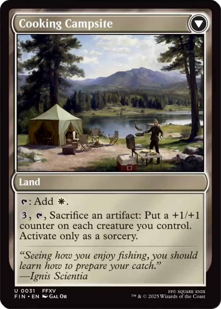 Sidequest: Catch a Fish // Cooking Campsite (FIN-031) - FINAL FANTASY: (enchantment) - Premium MTG Single from Wizards of the Coast - Just $0.08! Shop now at Game Crave Tournament Store