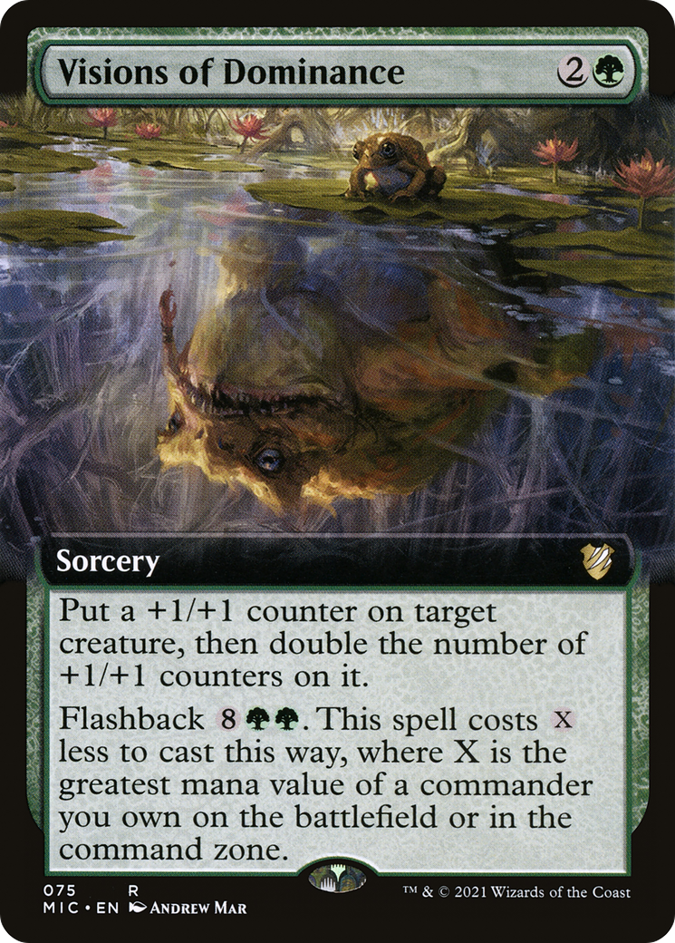 Visions of Dominance (MIC-075) - Midnight Hunt Commander: (Extended Art) - Premium MTG Single from Wizards of the Coast - Just $0.27! Shop now at Game Crave Tournament Store