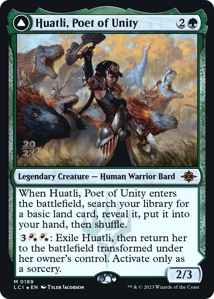 Huatli, Poet of Unity // Roar of the Fifth People (PLCI-189S) - The Lost Caverns of Ixalan Promos Foil - Premium MTG Single from Wizards of the Coast - Just $0! Shop now at Game Crave Tournament Store