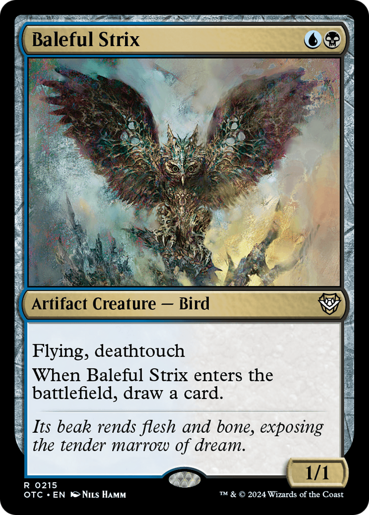 Baleful Strix (OTC-215) - Outlaws of Thunder Junction Commander - Premium MTG Single from Wizards of the Coast - Just $0.59! Shop now at Game Crave Tournament Store