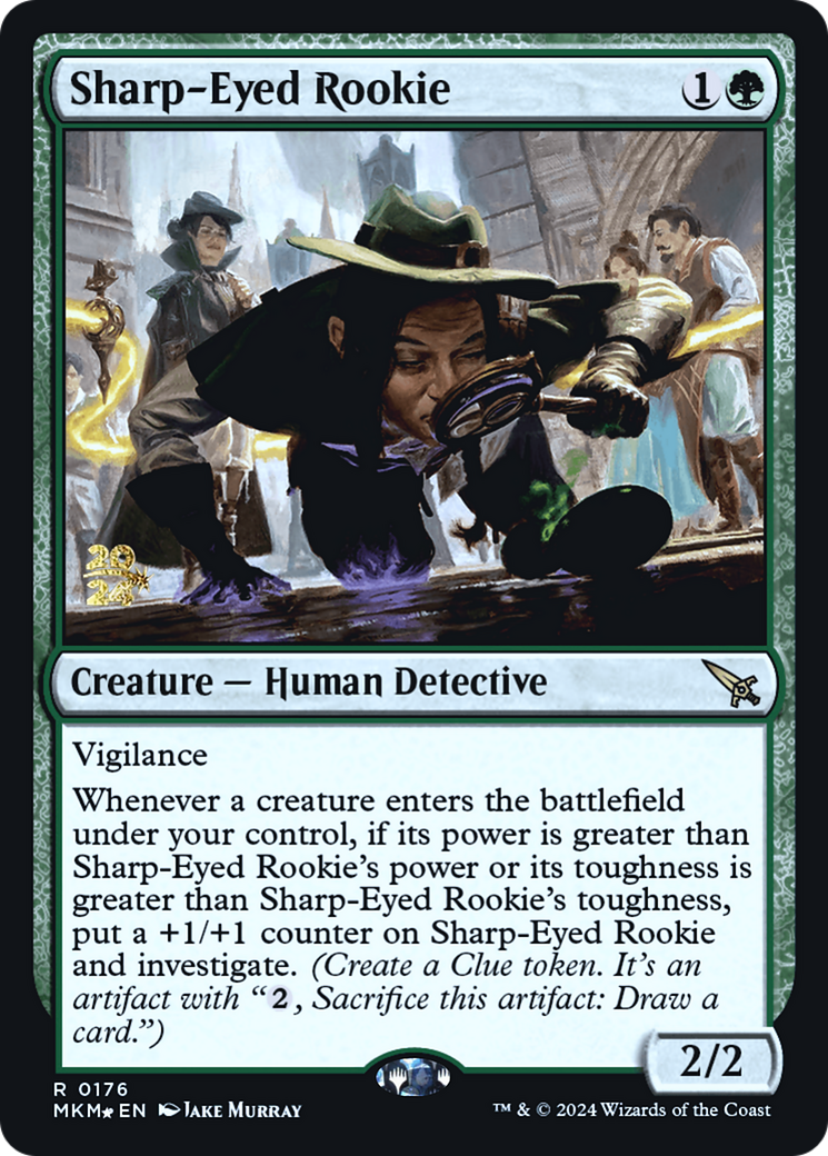 Sharp-Eyed Rookie (PMKM-176S) - Murders at Karlov Manor Promos Foil - Premium MTG Single from Wizards of the Coast - Just $0.33! Shop now at Game Crave Tournament Store
