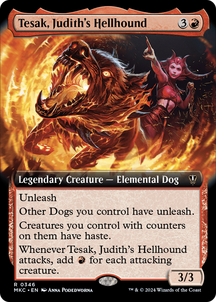 Tesak, Judith's Hellhound (MKC-346) - Murders at Karlov Manor Commander: (Extended Art) - Premium MTG Single from Wizards of the Coast - Just $0.37! Shop now at Game Crave Tournament Store