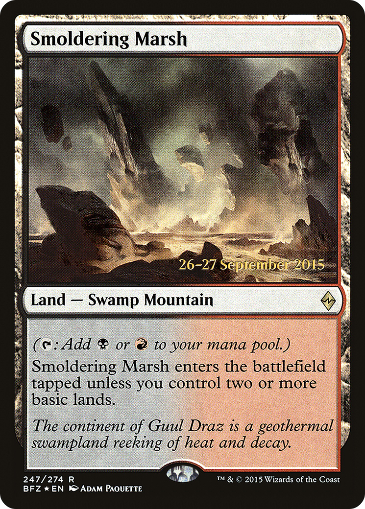 Smoldering Marsh (PBFZ-247S) - Battle for Zendikar Promos Foil
