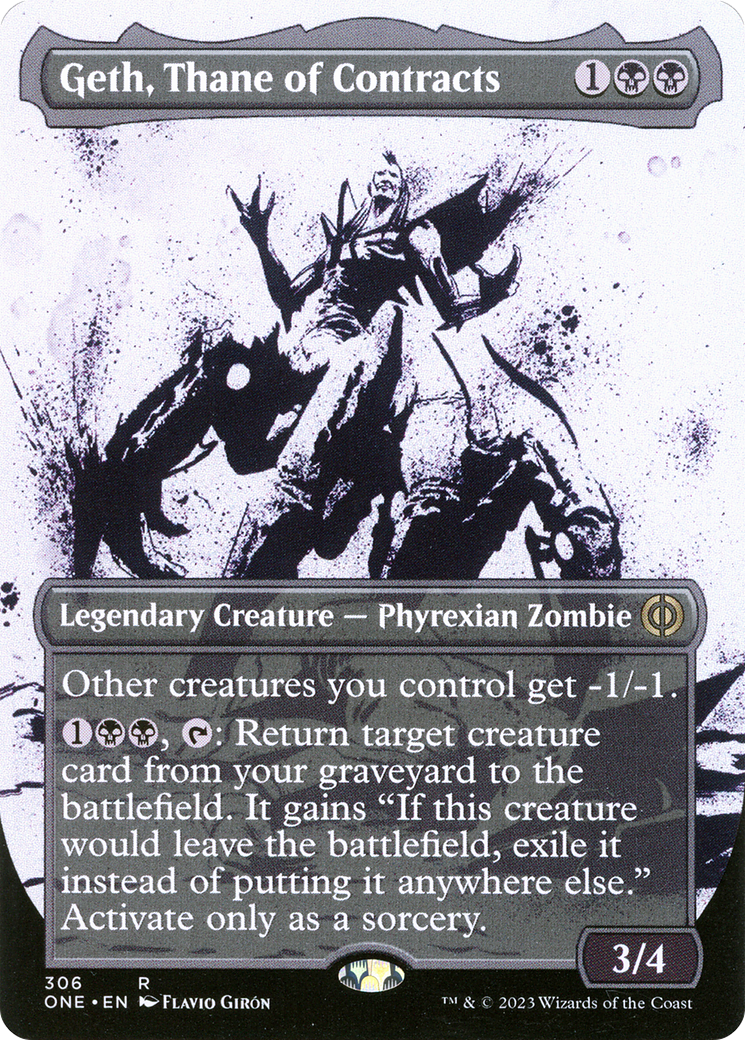 Geth, Thane of Contracts (ONE-306) - Phyrexia: All Will Be One: (Showcase) (Borderless) - Premium MTG Single from Wizards of the Coast - Just $0.08! Shop now at Game Crave Tournament Store