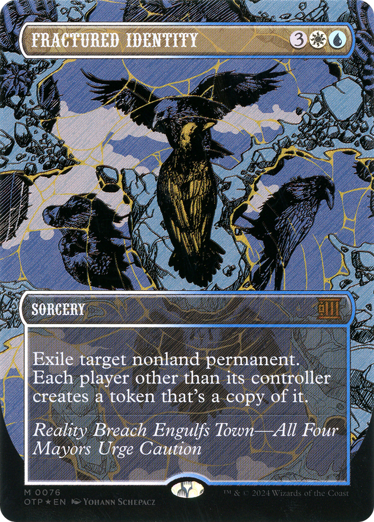 Fractured Identity (OTP-076) - Breaking News: (Extended Art) (Borderless) Foil - Premium MTG Single from Wizards of the Coast - Just $20.48! Shop now at Game Crave Tournament Store