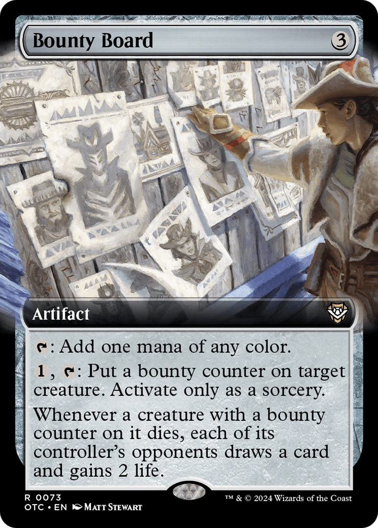 Bounty Board (OTC-073) - Outlaws of Thunder Junction Commander: (Extended Art) - Premium MTG Single from Wizards of the Coast - Just $0.25! Shop now at Game Crave Tournament Store