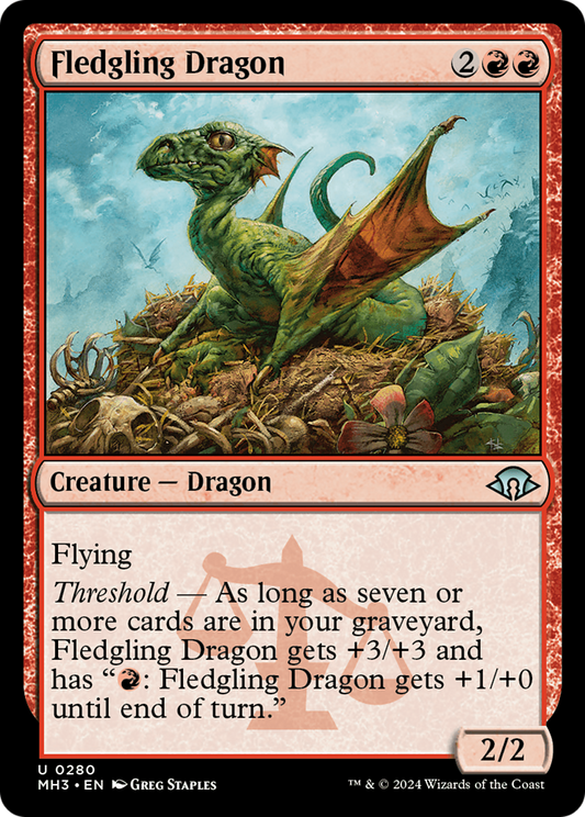 Fledgling Dragon (MH3-280) - Modern Horizons 3 - Premium MTG Single from Wizards of the Coast - Just $0.25! Shop now at Game Crave Tournament Store