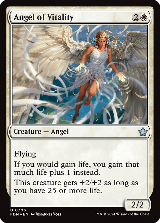 Angel of Vitality (FDN-706) - Foundations Foil - Premium MTG Single from Wizards of the Coast - Just $0.28! Shop now at Game Crave Tournament Store