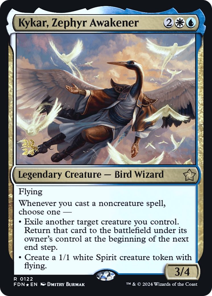 Kykar, Zephyr Awakener (PRE-122S) - Foundations Promos Foil - Premium MTG Single from Wizards of the Coast - Just $0.19! Shop now at Game Crave Tournament Store