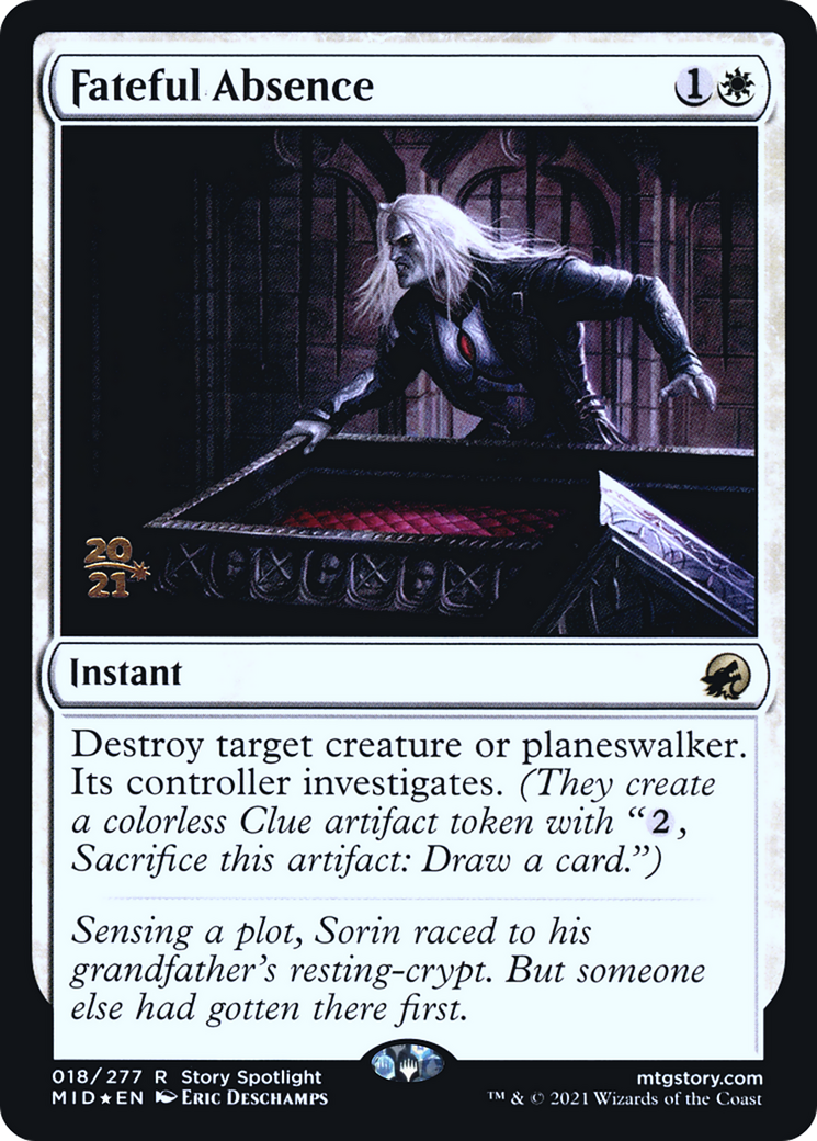 Fateful Absence (PMID-18S) - Innistrad: Midnight Hunt Promos Foil - Premium MTG Single from Wizards of the Coast - Just $0.54! Shop now at Game Crave Tournament Store