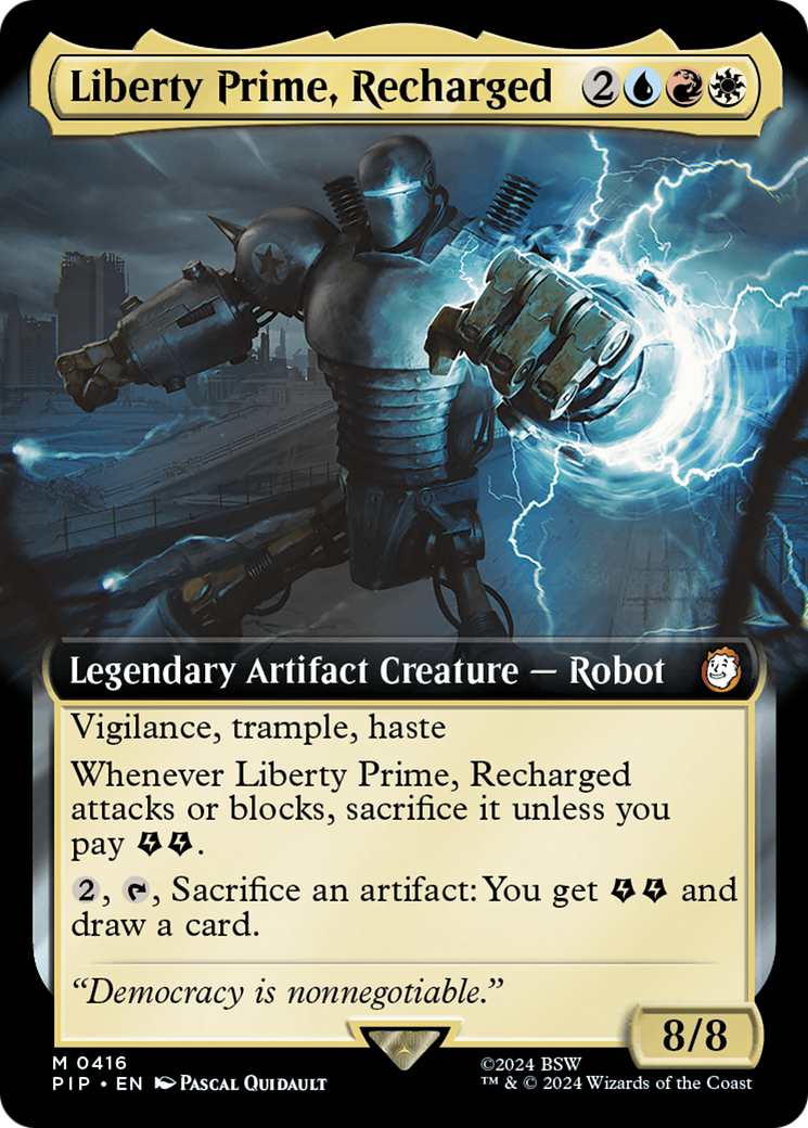 Liberty Prime, Recharged (PIP-416) - Fallout: (Extended Art) - Premium MTG Single from Wizards of the Coast - Just $1.80! Shop now at Game Crave Tournament Store