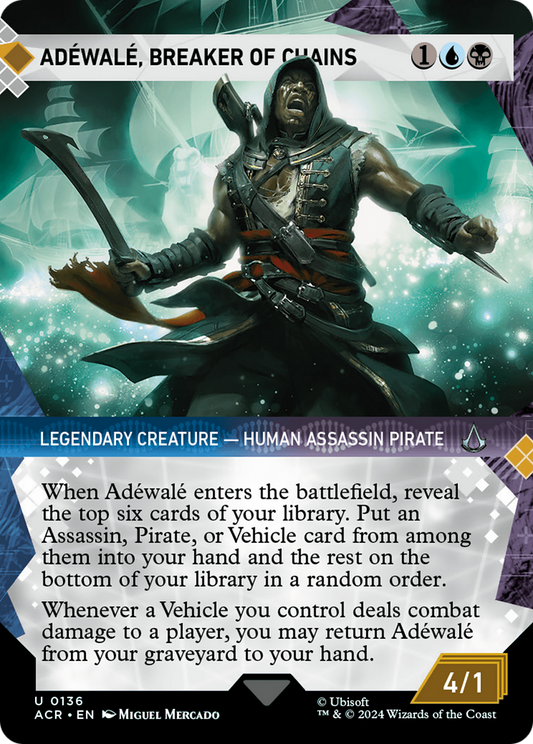 Adéwalé, Breaker of Chains (ACR-136) - Assassin's Creed: (Showcase) (Borderless) Foil - Premium MTG Single from Wizards of the Coast - Just $0.25! Shop now at Game Crave Tournament Store