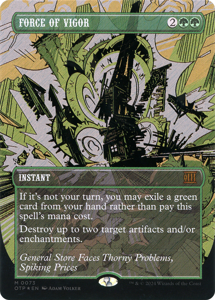 Force of Vigor (OTP-073) - Breaking News (Borderless) Foil - Premium MTG Single from Wizards of the Coast - Just $62.53! Shop now at Game Crave Tournament Store