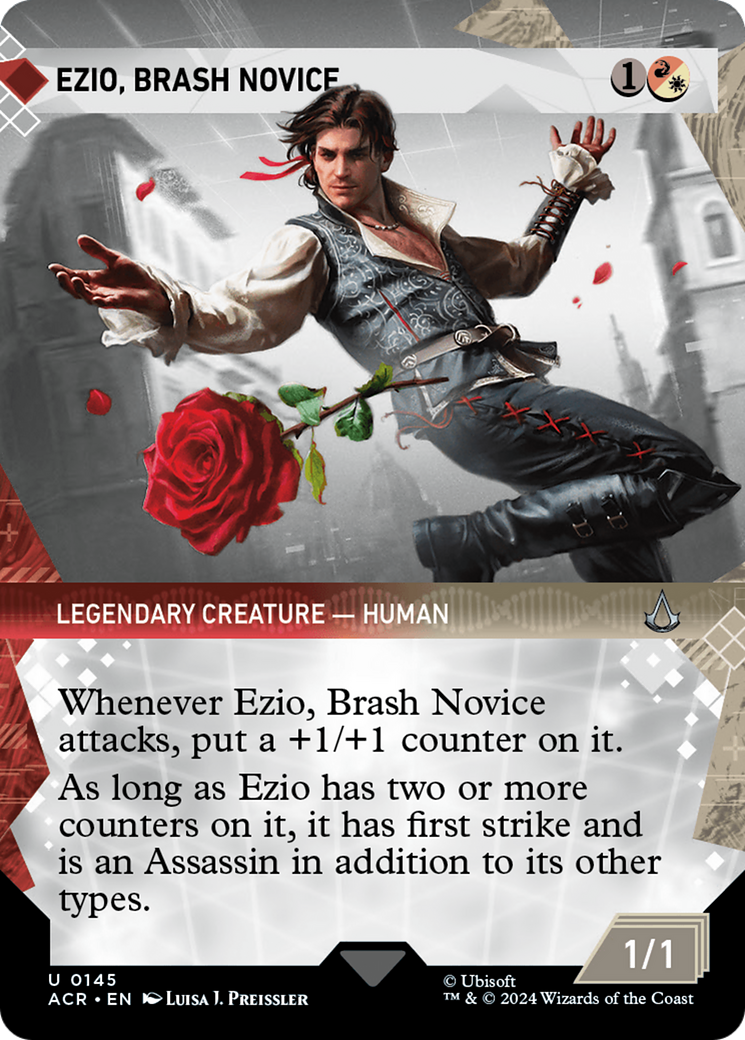 Ezio, Brash Novice (ACR-145) - Assassin's Creed: (Showcase) (Borderless) - Premium MTG Single from Wizards of the Coast - Just $0.25! Shop now at Game Crave Tournament Store