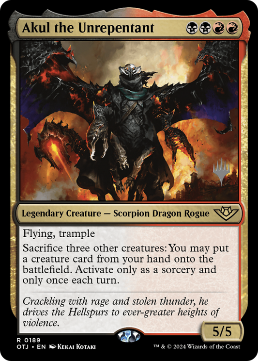 Akul the Unrepentant (POTJ-189P) - Outlaws of Thunder Junction Promos - Premium MTG Single from Wizards of the Coast - Just $0.34! Shop now at Game Crave Tournament Store