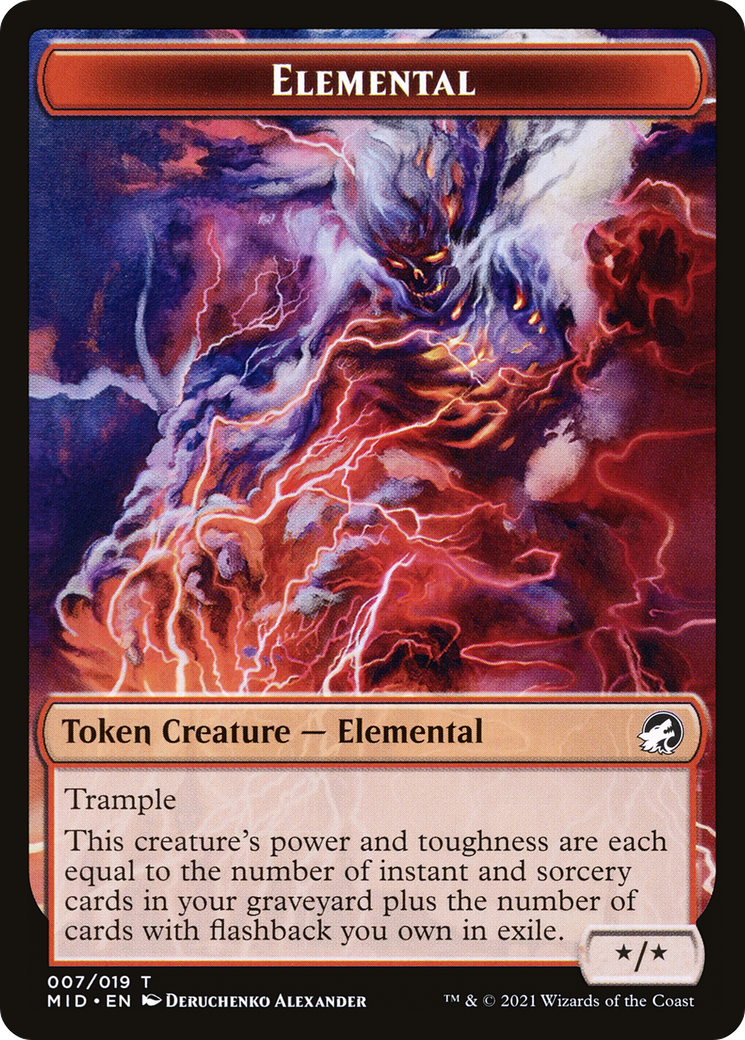 Elemental (TMID-007) - Innistrad: Midnight Hunt Tokens (Borderless) Foil - Premium MTG Single from Wizards of the Coast - Just $0! Shop now at Game Crave Tournament Store