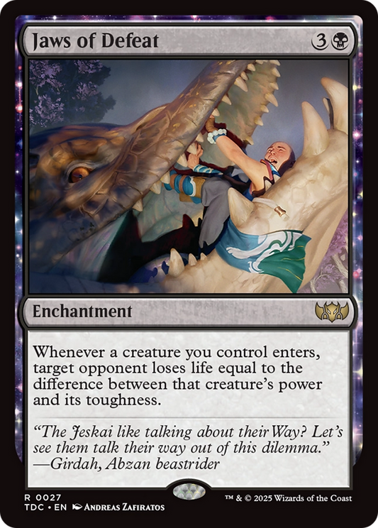 Jaws of Defeat (TDC-027) - Tarkir: Dragonstorm Commander: (enchantment) - Premium MTG Single from Wizards of the Coast - Just $0.87! Shop now at Game Crave Tournament Store