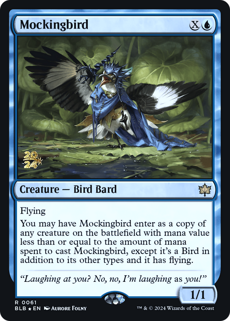 Mockingbird (PBLB-61S) - Bloomburrow Promos Foil - Premium MTG Single from Wizards of the Coast - Just $6.71! Shop now at Game Crave Tournament Store