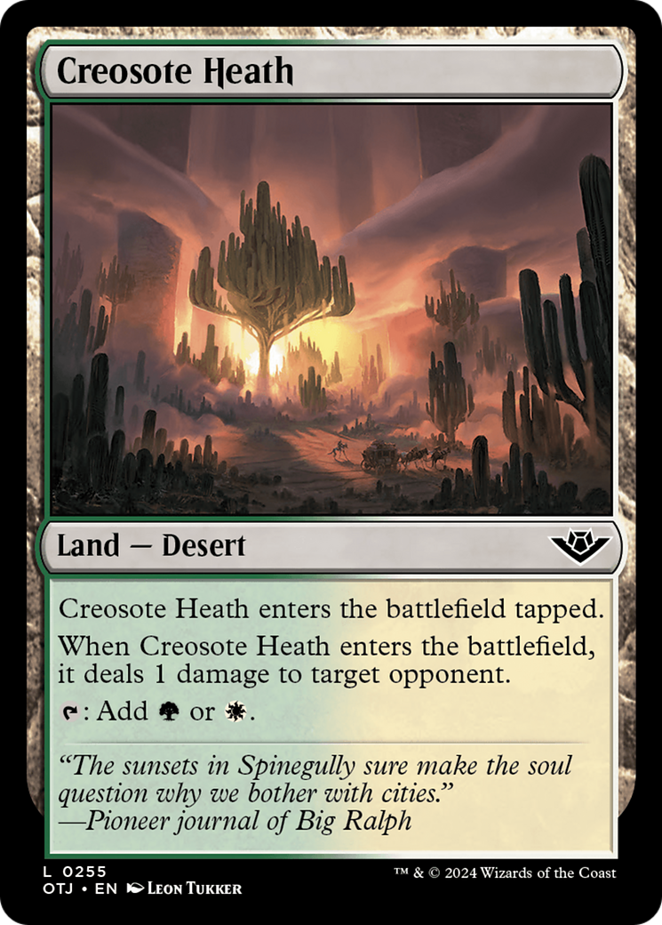Creosote Heath (OTJ-255) - Outlaws of Thunder Junction Foil - Premium MTG Single from Wizards of the Coast - Just $0.25! Shop now at Game Crave Tournament Store