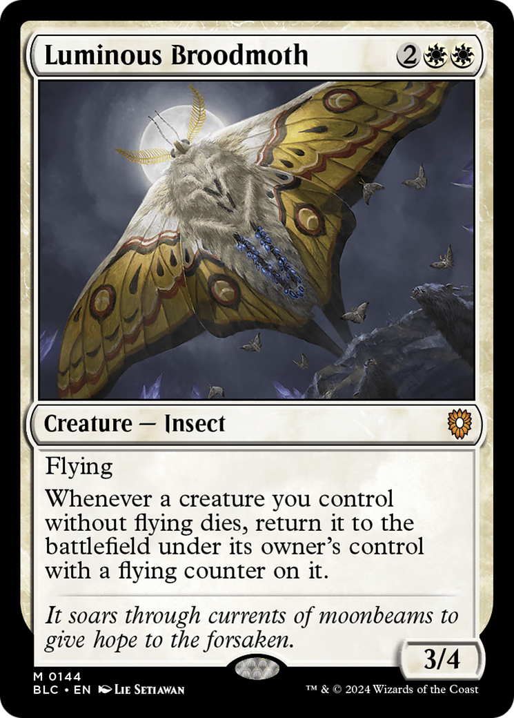 Luminous Broodmoth (BLC-144) - Bloomburrow Commander - Premium MTG Single from Wizards of the Coast - Just $1.05! Shop now at Game Crave Tournament Store