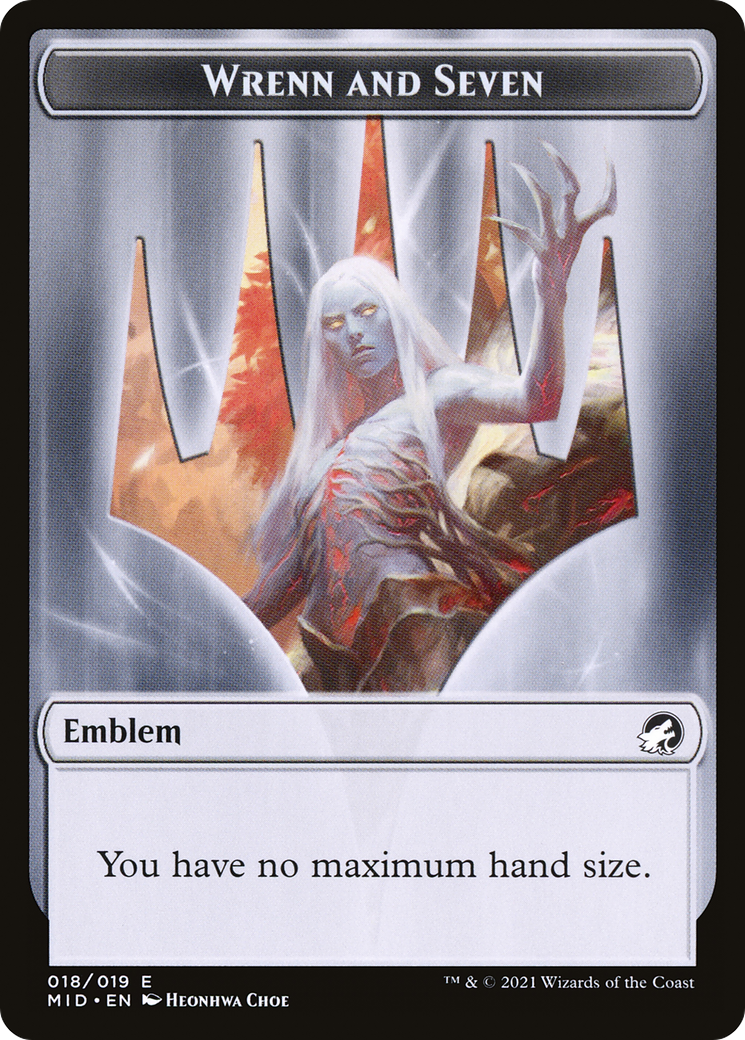Wrenn and Seven Emblem (TMID-018) - Innistrad: Midnight Hunt Tokens (Borderless) - Premium MTG Single from Wizards of the Coast - Just $0! Shop now at Game Crave Tournament Store