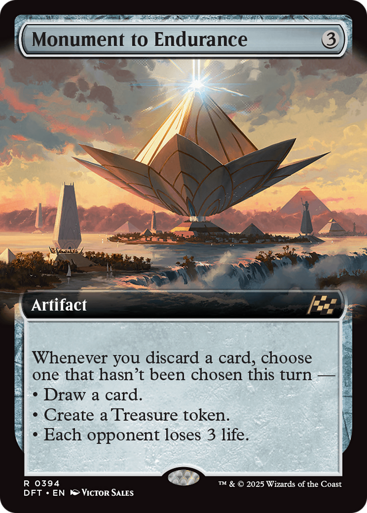 Monument to Endurance (Extended Art) (DFT-394) - Aetherdrift - Premium MTG Single from Wizards of the Coast - Just $1.16! Shop now at Game Crave Tournament Store