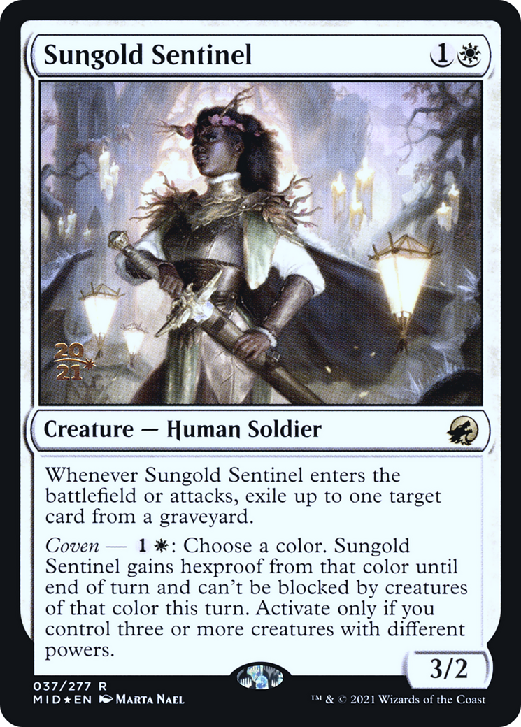 Sungold Sentinel (PMID-37S) - Innistrad: Midnight Hunt Promos Foil - Premium MTG Single from Wizards of the Coast - Just $0.11! Shop now at Game Crave Tournament Store
