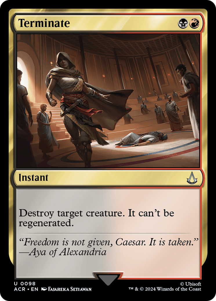 Terminate (ACR-098) - Assassin's Creed Foil - Premium MTG Single from Wizards of the Coast - Just $0.26! Shop now at Game Crave Tournament Store