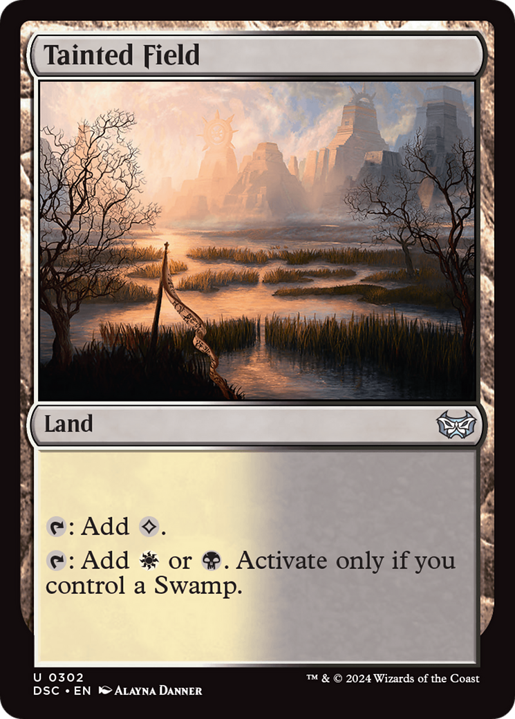 Tainted Field (DSC-302) - Duskmourn: House of Horror Commander - Premium MTG Single from Wizards of the Coast - Just $0.25! Shop now at Game Crave Tournament Store