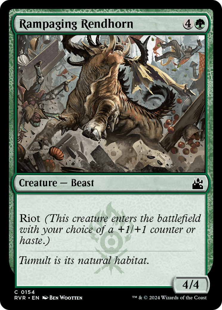 Rampaging Rendhorn (RVR-154) - Ravnica Remastered - Premium MTG Single from Wizards of the Coast - Just $0.25! Shop now at Game Crave Tournament Store