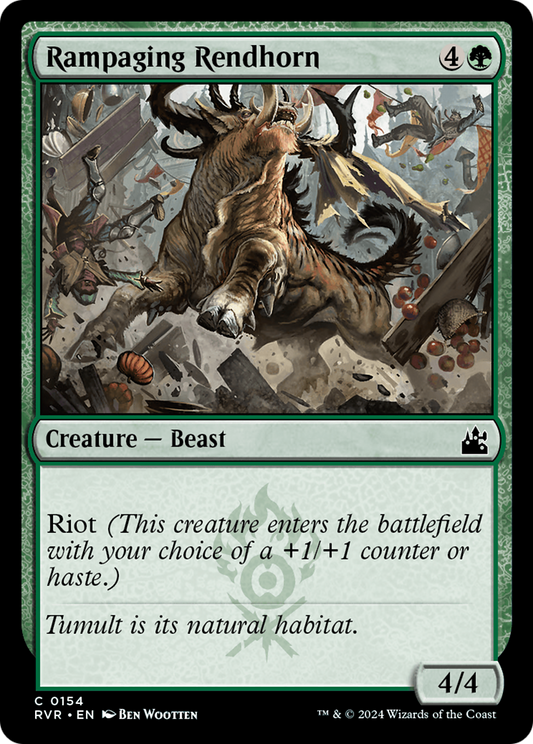 Rampaging Rendhorn (RVR-154) - Ravnica Remastered - Premium MTG Single from Wizards of the Coast - Just $0.25! Shop now at Game Crave Tournament Store