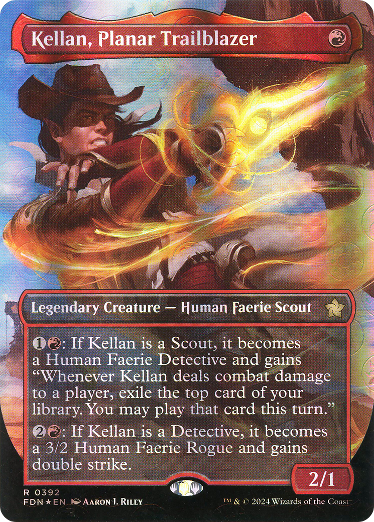Kellan, Planar Trailblazer (FDN-392) - Foundations (Borderless) Foil - Premium MTG Single from Wizards of the Coast - Just $4.65! Shop now at Game Crave Tournament Store