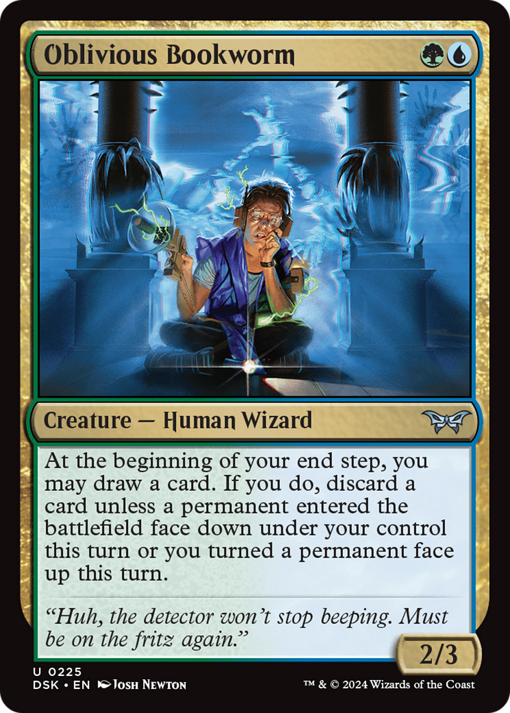 Oblivious Bookworm (DSK-225) - Duskmourn: House of Horror - Premium MTG Single from Wizards of the Coast - Just $0.25! Shop now at Game Crave Tournament Store