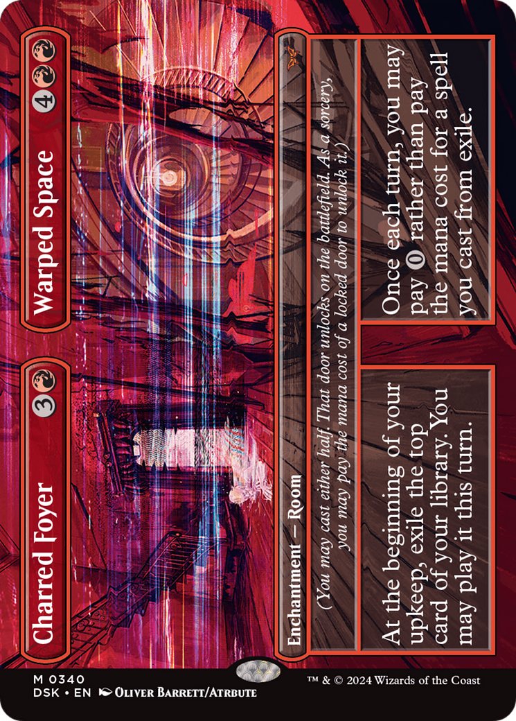 Charred Foyer // Warped Space (DSK-340) - Duskmourn: House of Horror (Borderless) - Premium MTG Single from Wizards of the Coast - Just $1.52! Shop now at Game Crave Tournament Store
