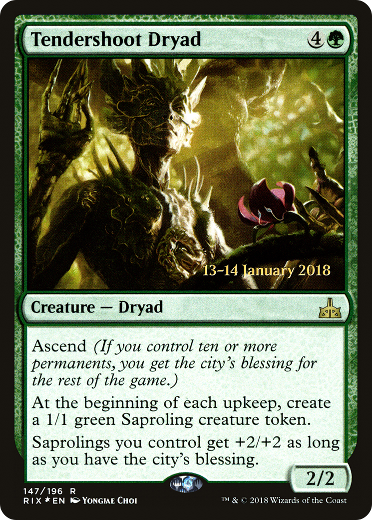 Tendershoot Dryad (PRIX-147S) - Rivals of Ixalan Promos Foil