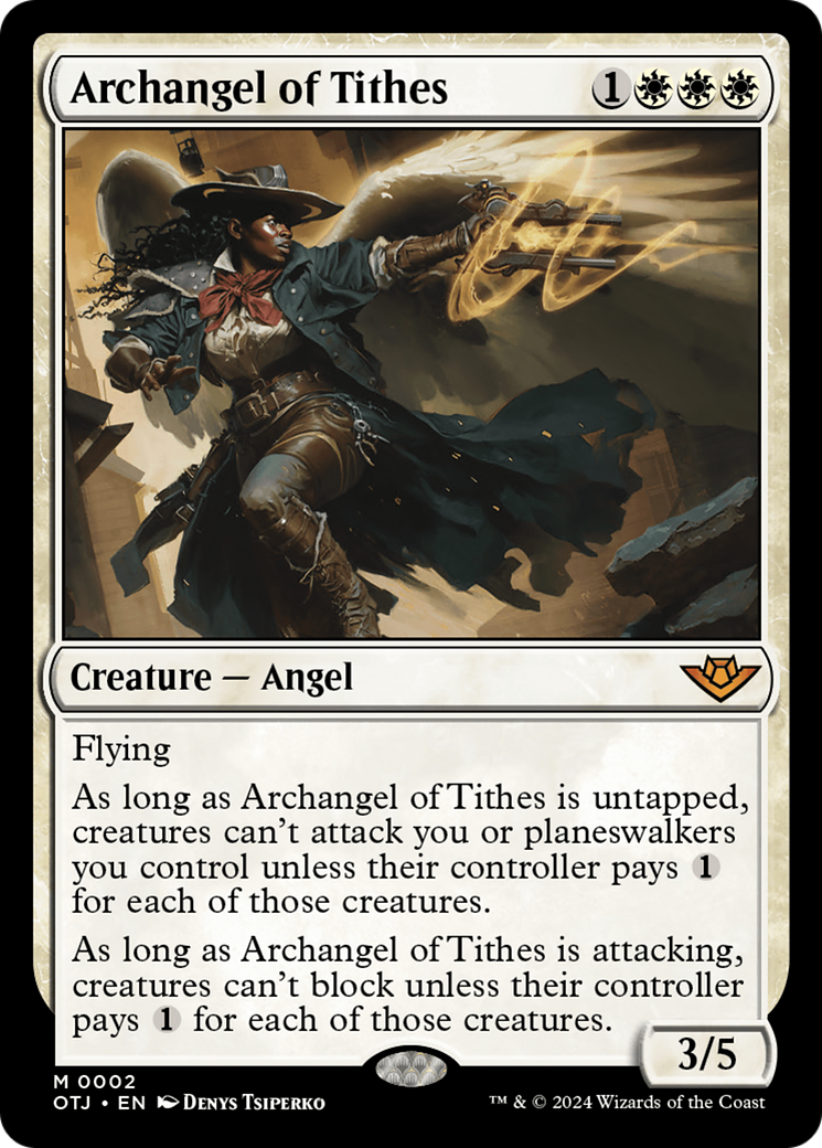 Archangel of Tithes (OTJ-002) - Outlaws of Thunder Junction Foil - Premium MTG Single from Wizards of the Coast - Just $2.50! Shop now at Game Crave Tournament Store