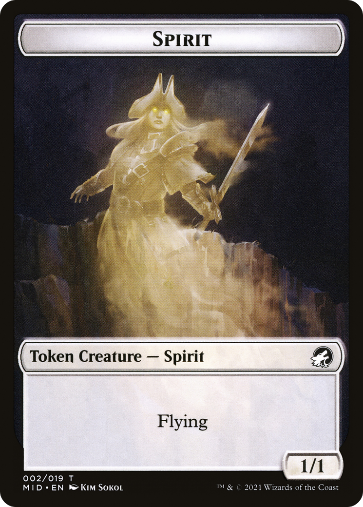 Spirit (TMID-002) - Innistrad: Midnight Hunt Tokens - Premium MTG Single from Wizards of the Coast - Just $0! Shop now at Game Crave Tournament Store