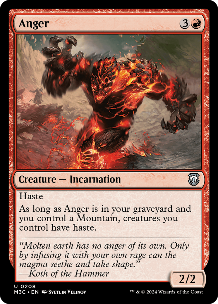 Anger (M3C-208) - Modern Horizons 3 Commander Foil - Premium MTG Single from Wizards of the Coast - Just $2.25! Shop now at Game Crave Tournament Store