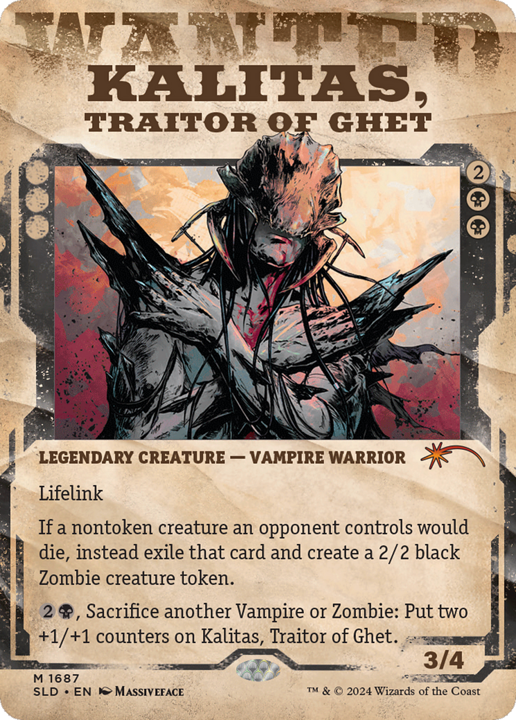 Kalitas, Traitor of Ghet (SLD-1687) - Secret Lair Drop: (Showcase) (Borderless) Foil - Premium MTG Single from Wizards of the Coast - Just $7.42! Shop now at Game Crave Tournament Store