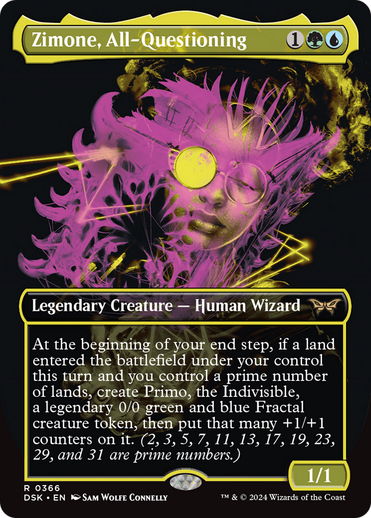 Zimone, All-Questioning (DSK-366) - Duskmourn: House of Horror (Borderless) - Premium MTG Single from Wizards of the Coast - Just $0.25! Shop now at Game Crave Tournament Store