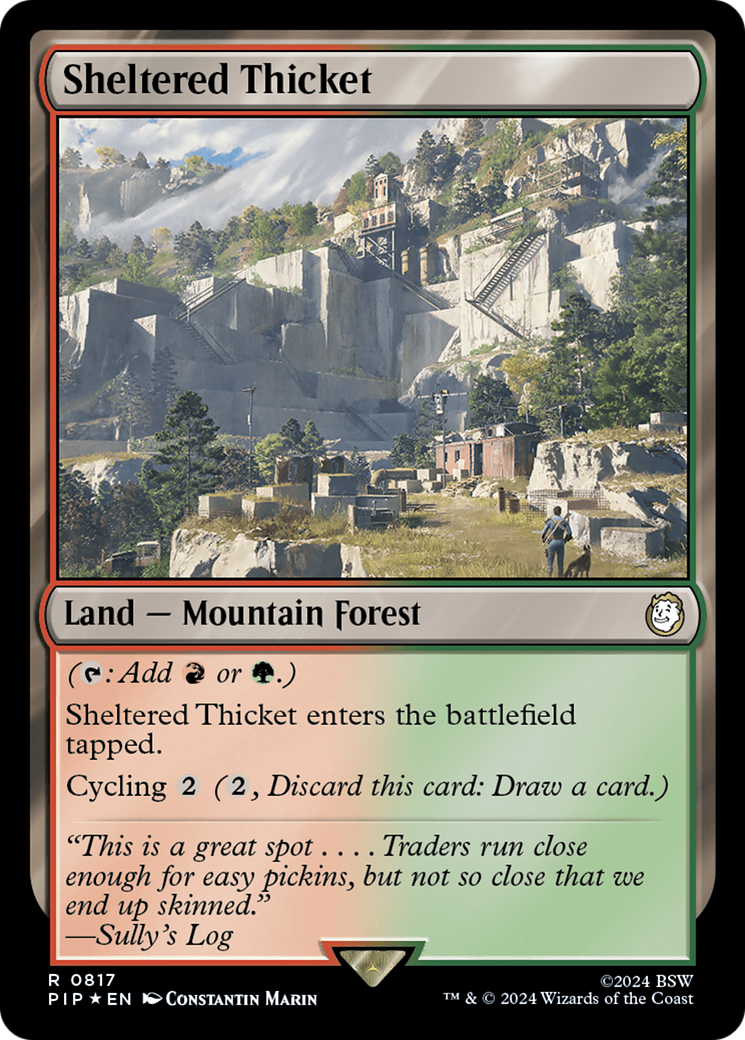 Sheltered Thicket (PIP-817) - Fallout Foil - Premium MTG Single from Wizards of the Coast - Just $0.51! Shop now at Game Crave Tournament Store