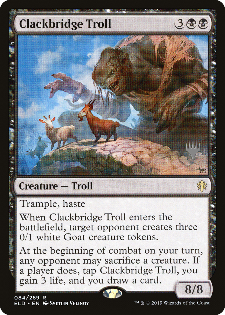 Clackbridge Troll (PELD-84P) - Throne of Eldraine Promos Foil