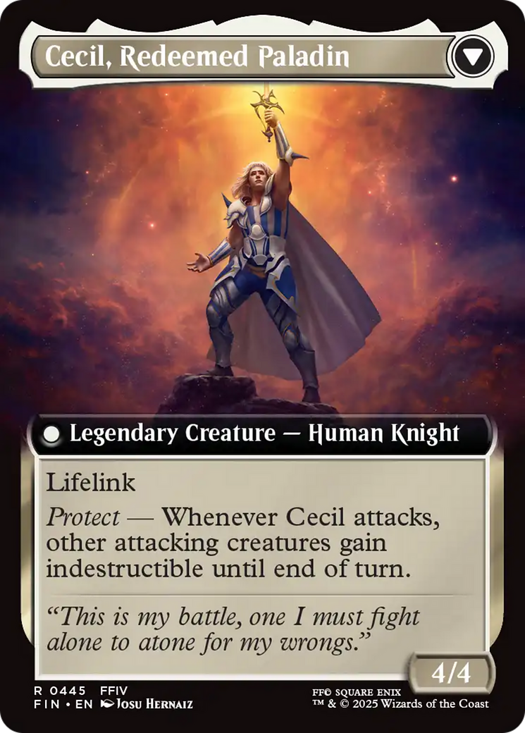 Cecil, Dark Knight // Cecil, Redeemed Paladin (FIN-445) - FINAL FANTASY: (Extended Art) Foil - Premium MTG Single from Wizards of the Coast - Just $13.28! Shop now at Game Crave Tournament Store