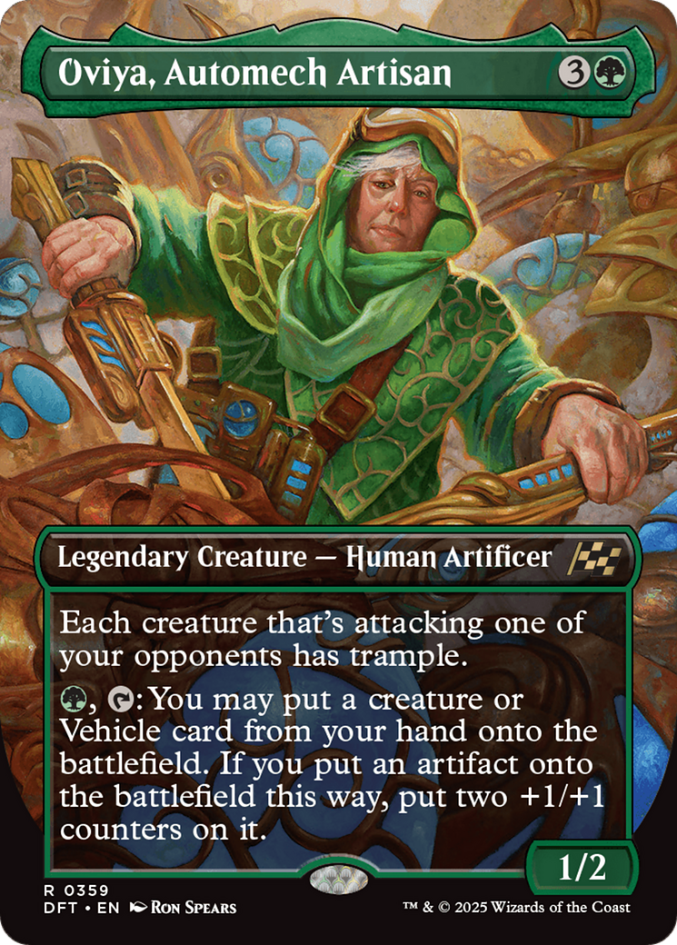 Oviya, Automech Artisan (Borderless) (DFT-359) - Aetherdrift - Premium MTG Single from Wizards of the Coast - Just $0.20! Shop now at Game Crave Tournament Store