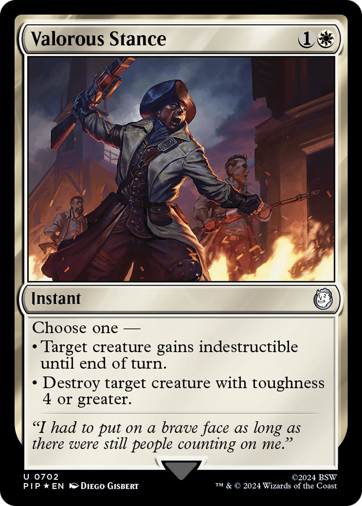 Valorous Stance (PIP-702) - Fallout Foil - Premium MTG Single from Wizards of the Coast - Just $1.11! Shop now at Game Crave Tournament Store