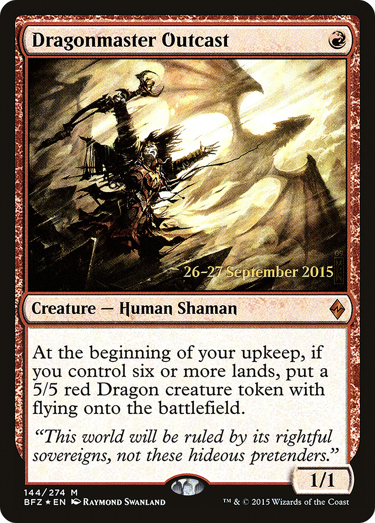 Dragonmaster Outcast (PBFZ-144S) - Battle for Zendikar Promos Foil